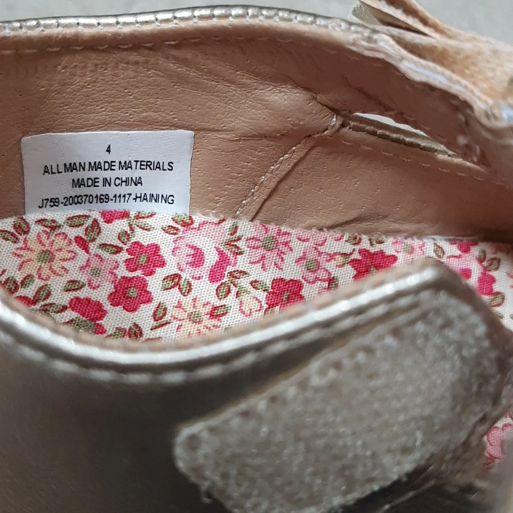 Gold Toddler Shoes with Bow